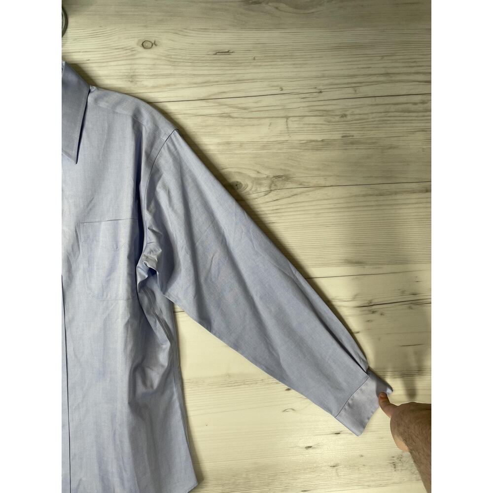Jos A Bank Shirt Mens 15.5 34 Blue Traveler Tailored Fit Dress Long Sleeve - Picture 3 of 10